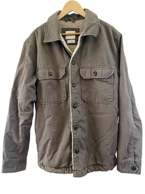 Selected Homme Sherpa Lined Canvas Shacket Utility Jacket Men’s Large